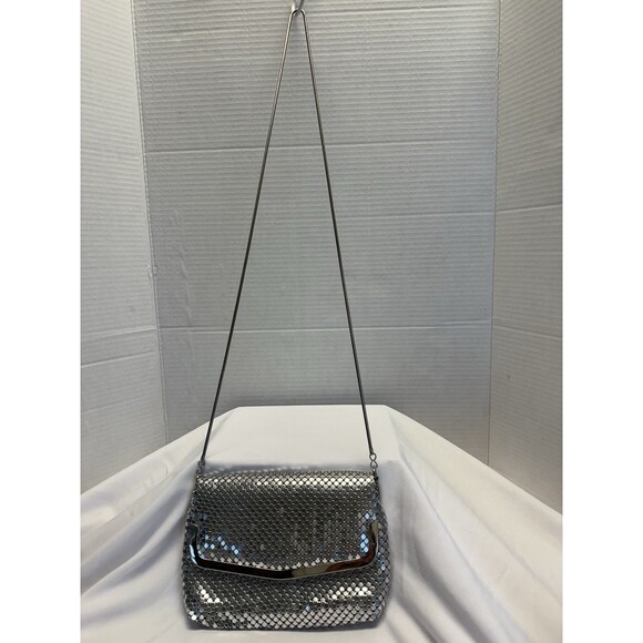 Silver Carlyle  Metal Mesh Sequence, Evening Purse/Bag  Shoulder Chain - Picture 2 of 13